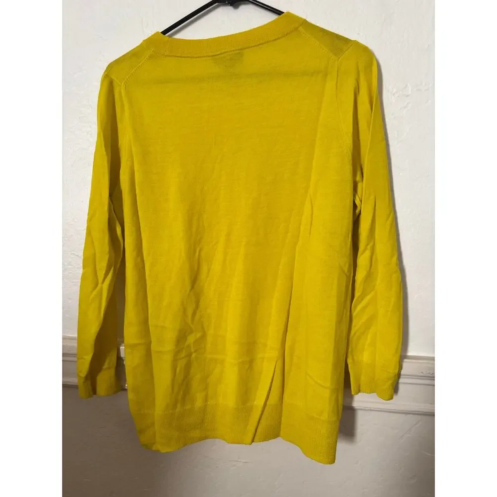 J.Crew Merino Wool Sweater Women’s Large Bright Yellow Crewneck